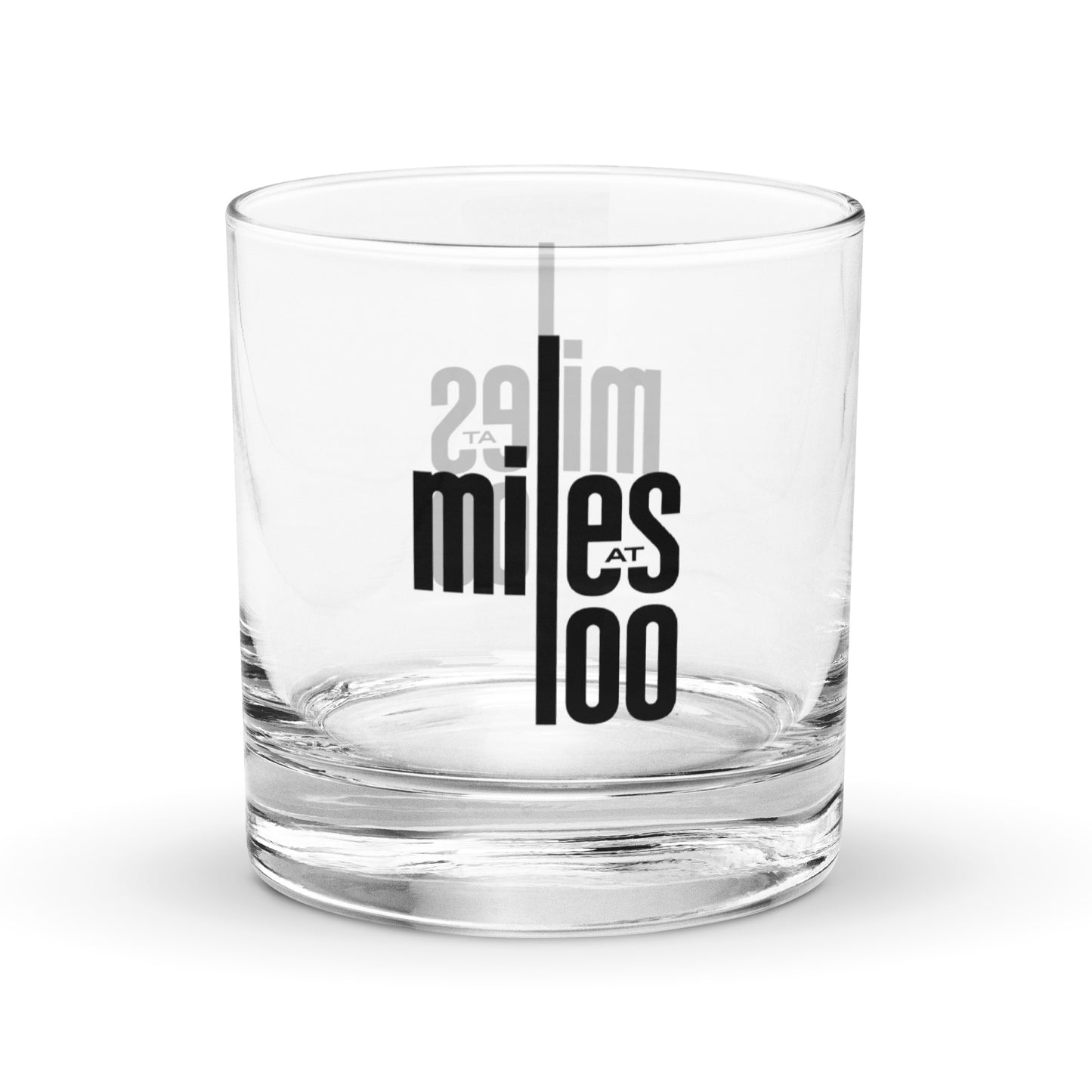 Miles Davis 100 Black Logo Rocks Glass