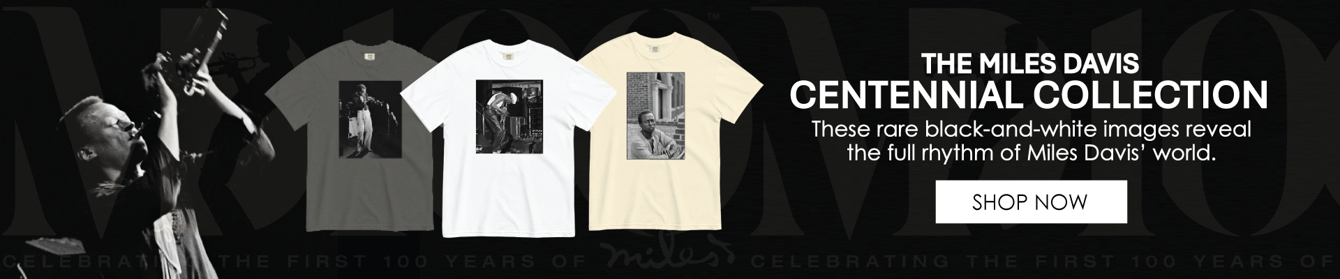 The Centennial collection. Rare black and white images on apparel