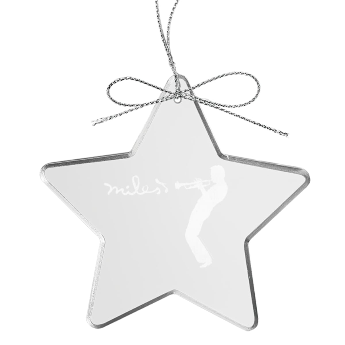 Silhouette Star Laser-Etched Glass Ornament