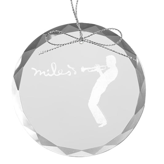 Silhouette Round Laser-Etched Glass Ornament