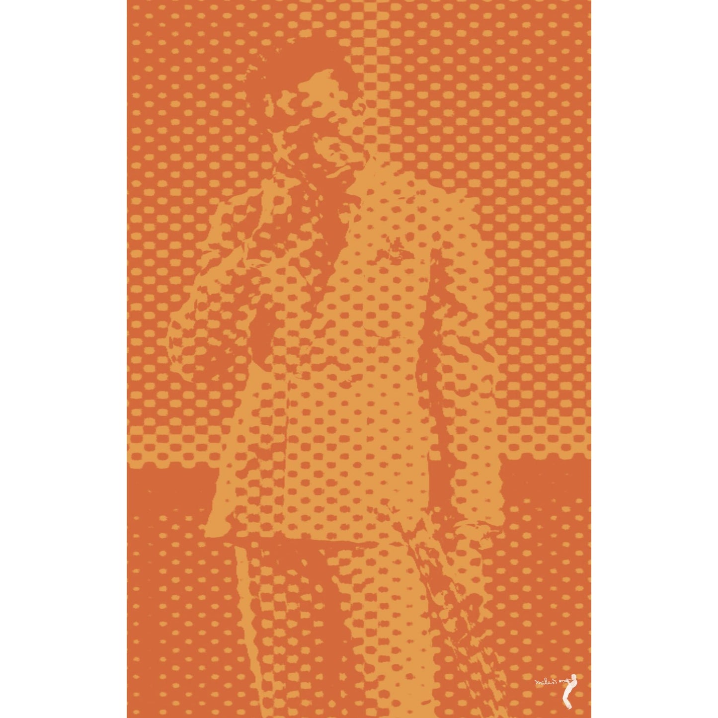 Duotone Style Orange Print