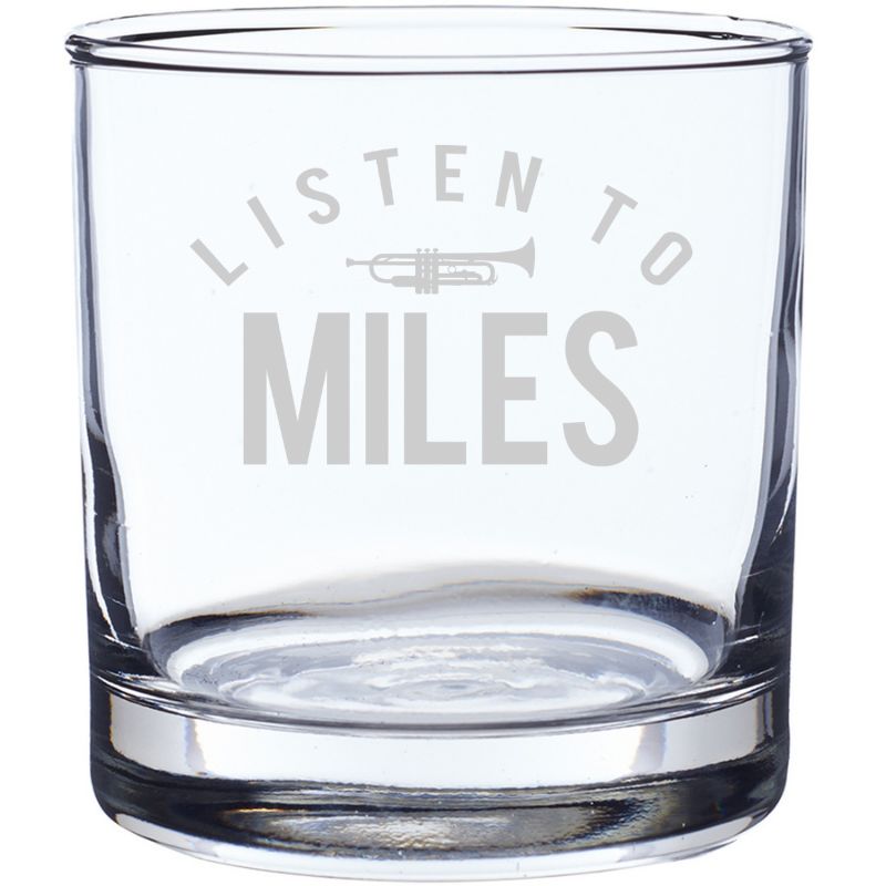 Listen To Miles Laser-Etched Whiskey Glass