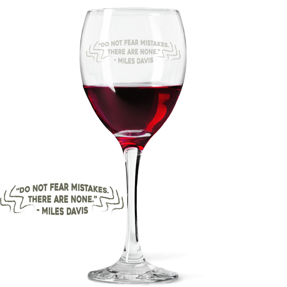 Mistakes Laser Etched Wine Glass