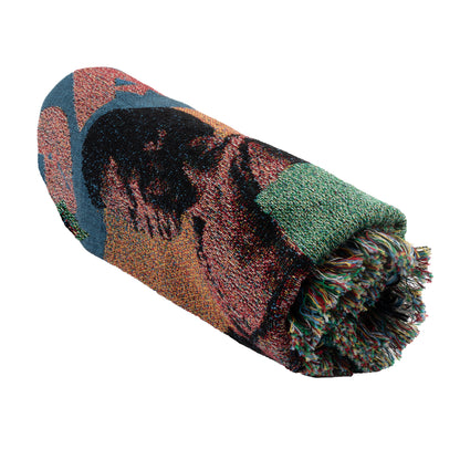 Miles Davis Blue Collage Throw Blanket