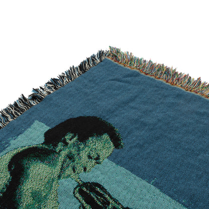 Miles Davis Blue Collage Throw Blanket
