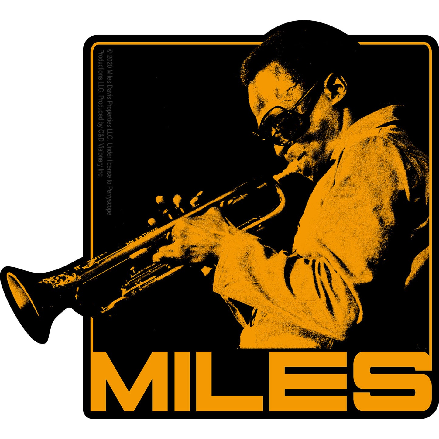 Miles Davis Trumpet 5"x4.6" Sticker