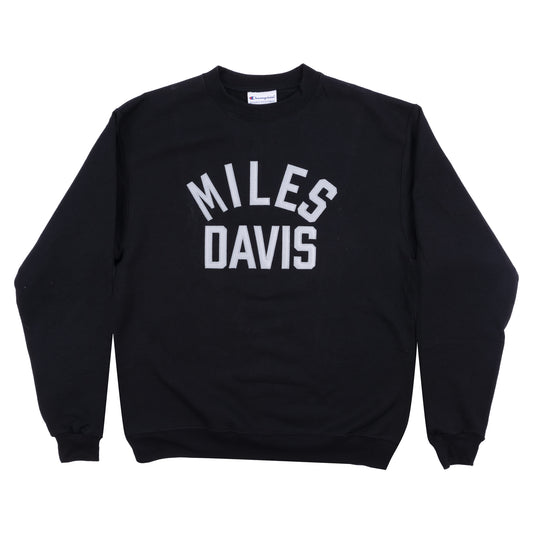 Miles Davis Embroidered Champion Crewneck Black