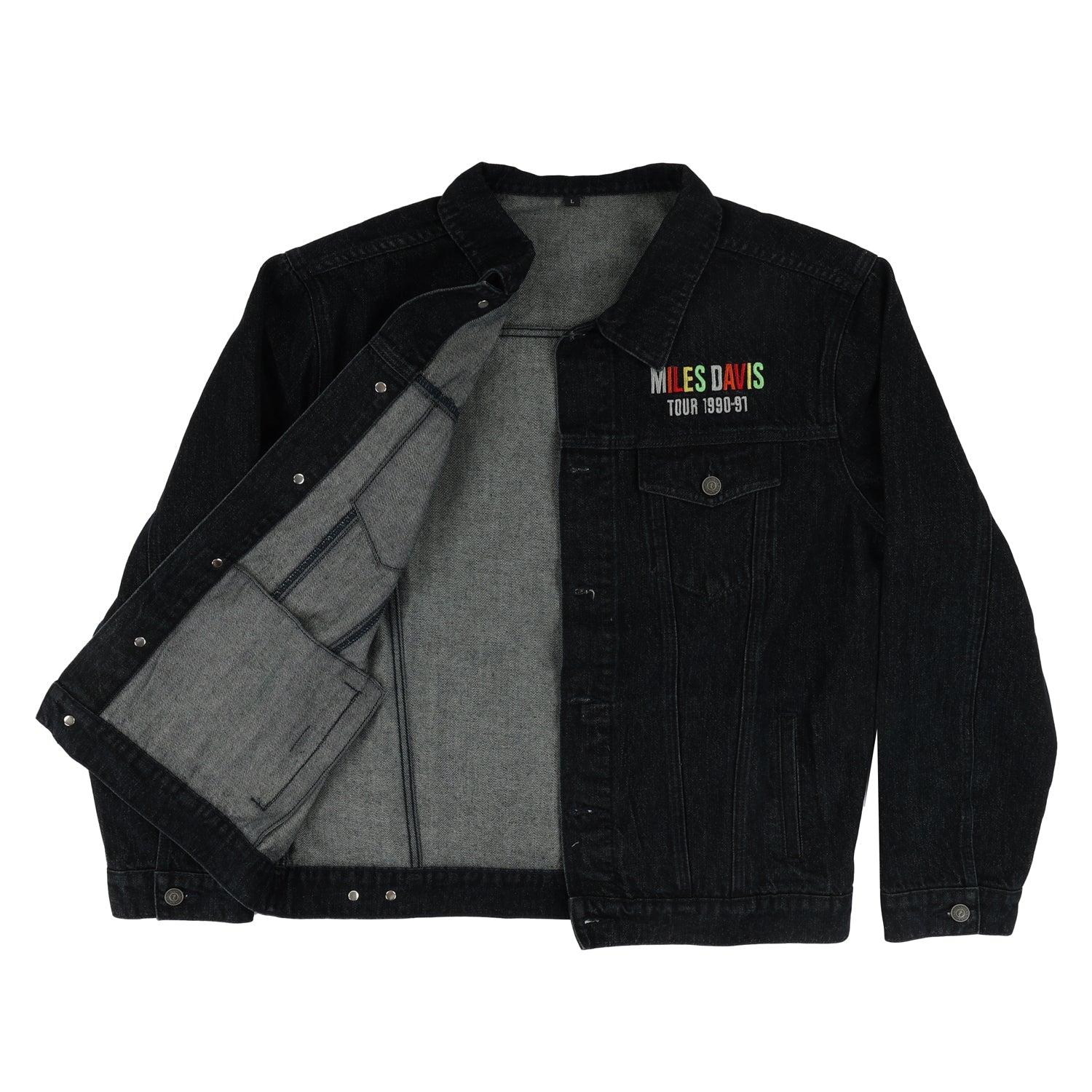 ジャケット・アウター 1990s Euro Black Denim Tyrolean Jacket Miles Davis World Tour 1990 Denim Jacket