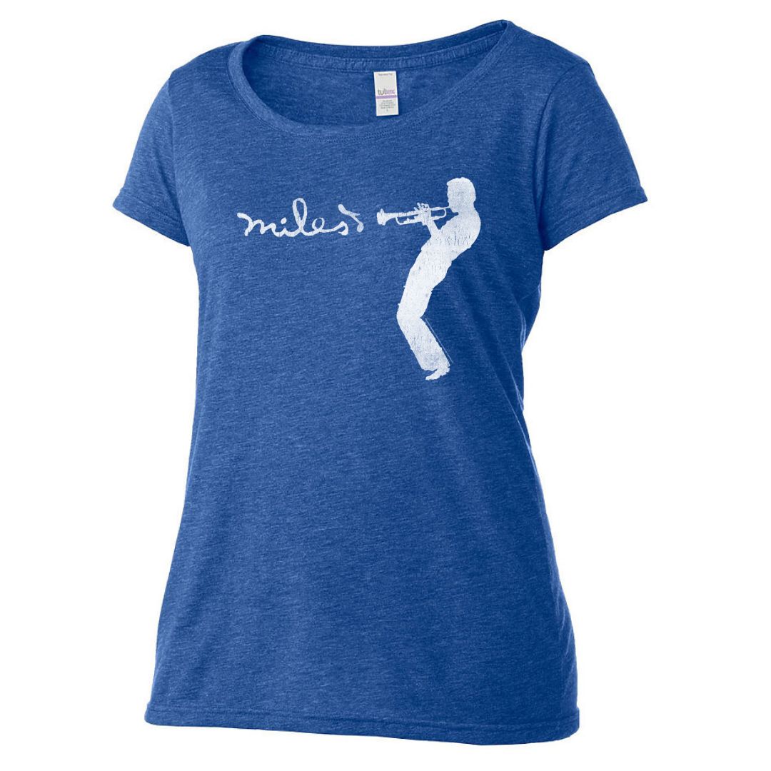 Women's White Silhouette Scoop Neck Tee