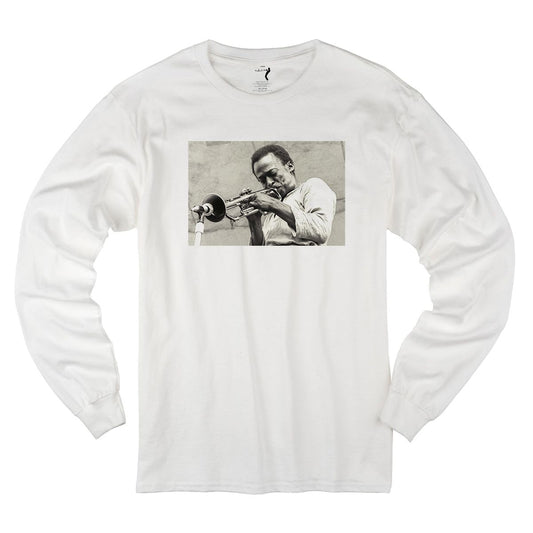 Miles Davis Central Park 1970 White Long Sleeve T-shirt