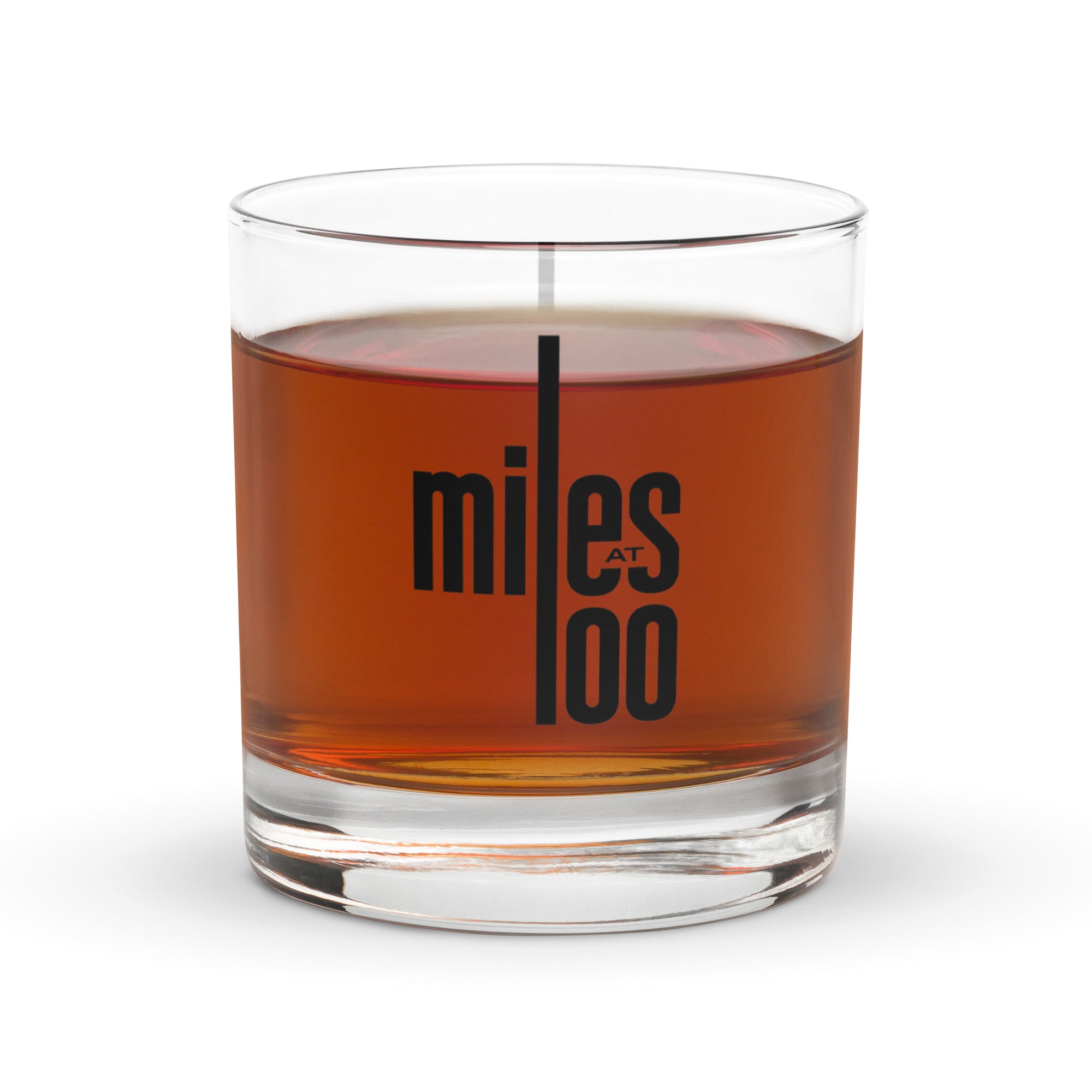 Miles Davis 100 Black Logo Rocks Glass